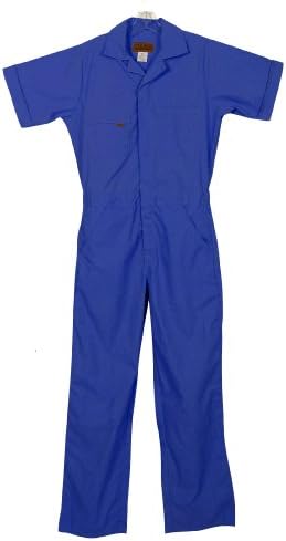 Poplin Short Sleeve Unlined Coverall Regular Fit in Blue MD Tall