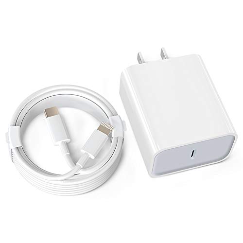 USB C iPhone Fast Charger with Cable, 20W PD Type C Charger Fast Wall Charger with 6ft USB C to Lightning Cable Compatible with iPhone 12 Pro 11 Xs Max XR X 8 Plus iPad Pro and iPad Air 3 iPad Mini 5
