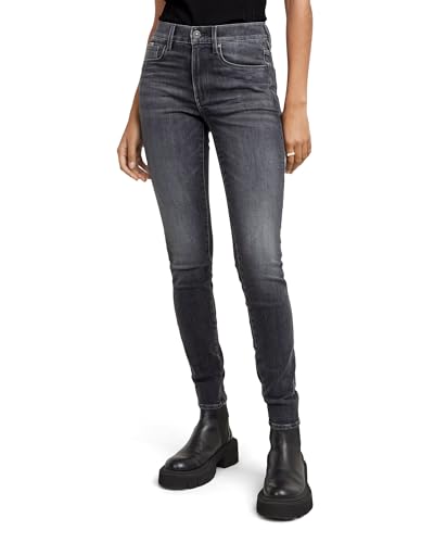 G-STAR Raw Women's 3301 Skinny Fit Denim Jeans,Faded Black Magnet,28W x 28L
