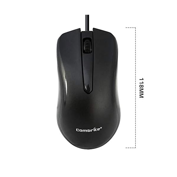COMBRITE-M40-USB-Wired-Optical-Mouse-With-Comfort-Rubber-Scroll-Wheel-Red-LED-For-PC-And-Laptops-Windows-Mac-OS-Linux-Plug-And-Play-Black-M40 Combrite M40 USB Wired Optical Mouse With Comfort Rubber Scroll Wheel & Red LED For PC And Laptops, Windows, Mac OS…