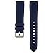 Benchmark Basics Navy Blue Silicone Rubber Watch Band with Navy Stitching + Spring Bar Tool | 18mm, 20mm, 22mm & 24mm (20mm, Navy Blue w/Navy Stitching)