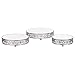 Amalfi Decor Cake Stand Plateau Riser, Round Metal Pedestal Holder, Silver, Set of 3