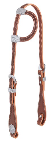 Weaver Leather Hand Tooled Flat Sliding Ear Headstall with Sunburst Border