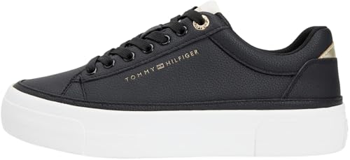 Damen Cupsole Sneaker Foxing zum Schnüren, Schwarz (Black/Ancient White), 39