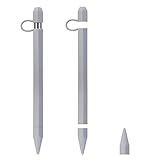 Apple Pencil 1st Case Holder TOOVREN Silicon iPad Pro Pen Cover with Stylus Cap Holder and 2 Protective Nib Cover for Apple iPad Air iPad Mini iPad Pro 9.7'' 10.5'' 12.9'' Pencil Gray