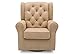 Delta Children Emerson Nursery Glider Swivel Rocker Chair, Beige with Ecru Welt
