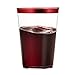 100 Count 10oz Disposable Clear Cup-Red Trim Cup/Old Fashioned Tumblers/Plastic Wedding Cups/Fancy Party Cups