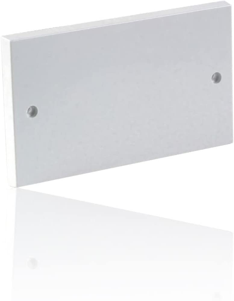 Merriway BH02677 Electric Switch Socket Double Blank Plate - White