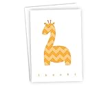 Chevron Baby Thank You Note Cards - 48 Cards & Envelopes (Yellow Giraffe)