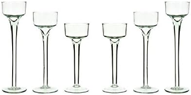 Long-Stem Glass Tealight Candleholders for party and events (set of 6）
