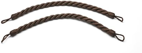 Brown Curtain and Drapery Tiebacks for Outdoor or Indoor use, 1 pair, 18” long and 3/4” thick