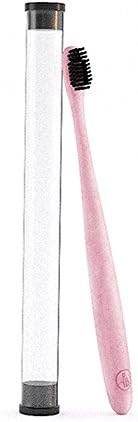 PURITY BRUSH - Wheat Straw Toothbrush Bamboo Charcoal Soft and Fine Bristles Get Sparkling Teeth for Kids and Adult (Pink)