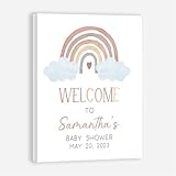Personalized Rainbow Baby Shower Welcome Sign, Boho