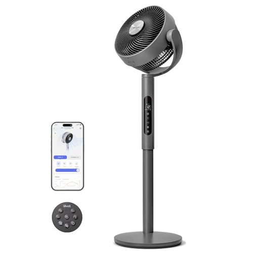 Levoit 20dB Standventilator sehr leise mit intelligenter Steuerung via APP & Alexa, DC Motor mit 30m Wurfweite, Ventilator mit Kühlung, Fan mit Fernbe