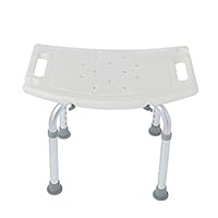 Lebeauty Medical Adjustable Bath and Shower Chair with Free Suction Assist Shower Handle Large White Anti-Slip Bench Bathtub Stool Seat with Aluminum Legs (Shower Chair) White 20×13×15-22in