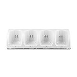 Cocare C9 Dual Charging Station with Rechargeable Batteries and LED Light for Wii/ Wii U Remote Control-White