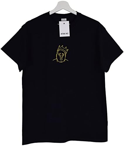 Actual Fact Notorious Big Biggie Gold Crown Hip Hop Embroidered Black Tee T-Shirt Top