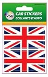 2 United Kingdom UK Great Britain Country Flag Set of Small Automobile Bumper Stickers Decals ... 1 3/8 X 2 3/4 Inches ... New in Package