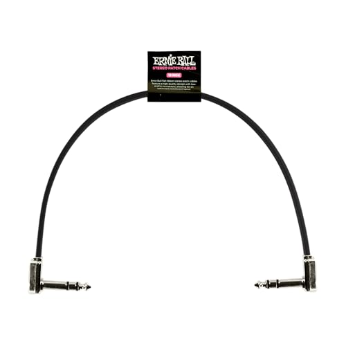 Ernie Ball 12 Single Flat Ribbon Stereo Patch Cable - Black