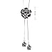 Gexo Tassel Long Chain Sweater Necklace for Women Rhinestone Rose Shape Pendant Necklace Fashion Jewelry Tassel Necklace