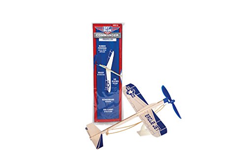 Sky Blue Flight Balsa Eagle Jet Rubber Band Powered Glider Model Kit, 12