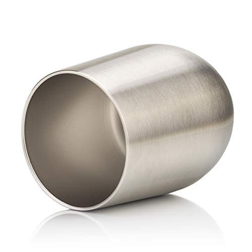 Civago Insulated Stemless Wine Tumbler Glass with Lid, 12 oz Stainless Steel Double Wall Vacuum Wine Cup for Wine, Coffee, Drinks, Champagne, Cocktails, Gifts(Stainless, 1 pack)