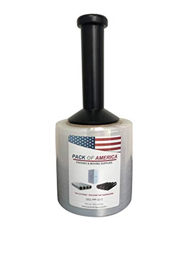 Pack of America | 5" x 1000 ft (16 Pack) Mini Stretch Wrap Film w/Dispenser | 80 Gauge Clear Plastic Shrink Wrap | Moving Supplies | Industrial Strength Hand Cling Wrap for Bundling and Wrapping