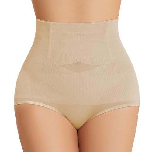 Braga Faja Reductora Mujer Adelgazante Braguitas Moldeadoras Abdomen Cintura Alta de Braga Postparto Body Moldeador Faja Sin Costuras Shapewear(Beige,M)