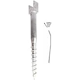 American Ground Screw U-Model - Easy-Install No-Dig Ground Anchor for Standard 4x4 Posts (Actual 3.5"x3.5") - Durable 27" Screw-in Stake for Mounting Wooden Posts