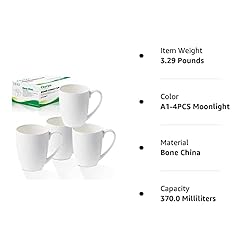 Upscale Coffee Mug Set, Fine Bone China Coffee Cups