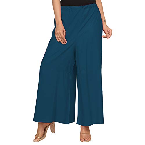 Buy NTX Women's Rayon Realxed & Loose Fit Solid Palazzo, Plazzo Pants