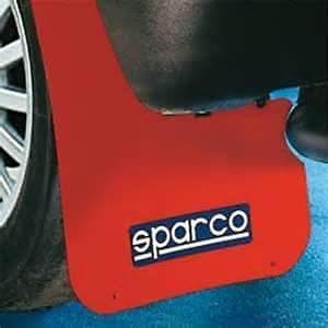 4 x Red Rally Style Car Exterior Styling Mudflaps - Universal Fit