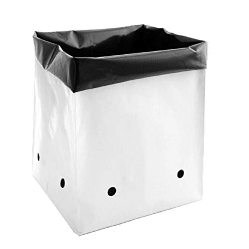 DL Wholesale Grow1 Plastic PE Grow Bags for Plants (Black & White) (5 Gallon, 600 Bags)