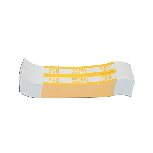Coin-Tainer Currency Straps, Yellow, 1,000, Pack of 1,000 - Thumbnail 4