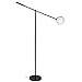Brightech Gabriel - LED Reading and Craft Floor Lamp, for Living Rooms, Bedrooms & Offices – Modern Standing Task Light - Adjustable Arm, Omnidirectional Head - Industrial Black Pole