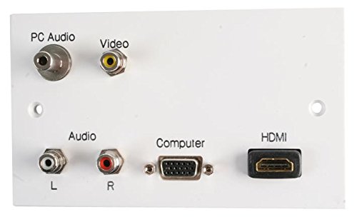 PRO SIGNAL 2 Gang Plug & Play Multimedia Wallplate – HDMI, VGA, RCA, Composite Video & 3.5mm Stereo Sockets – White, PELR0079 — image 1