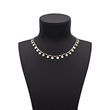 Boosic Bohemian Gold Tone Disc Drop Choker Necklace Minimalist Jewelry For Women