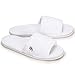 Nicely Neat 6-Pack Open Toe Coral Fleece Home, Spa, Guest, and Travel Slippers - Medium (White)