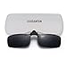 Polarized Clip-on Flip Up Metal Clip Rimless Sunglasses, Lightweight, S Size, Black Lens