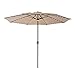 C-Hopetree 11 ft Outdoor Patio Market Umbrella with Solar LED Lights - Beige