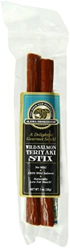 Alaska Smokehouse Salmon Teriyaki Stix, 1-Ounce Bags (Pack of 6)