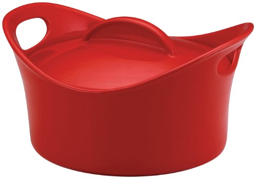 Rachael Ray Stoneware 2.75-Quart Casseround Covered Round Casserole, Orange 2 Rachael Ray Stoneware 2.75-Quart Casseround Covered Round Casserole, Orange - Image 3