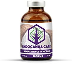 Endocanna Care 3000mg High Concentration Unrefined Extra Virgin MCT Coconut Oil with Pure Hemp Extract (30 ml.), 1.0 Fluid Ounce