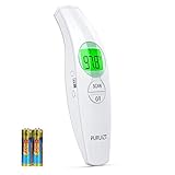 PURUIZT Non-Contact Forehead Infrared Thermometer No Touch Digital Fever Thermometer for Adults Kids Baby Body Surface Temperature Measurement，Accurate Instant Reading with LCD Display and Fever Alarm