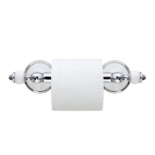 MODONA Toilet Paper Holder - White Porcelain & Chrome - Arora Series - 5 Year Warrantee - Thumbnail 2