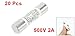 uxcell 20 Pcs 500V 2A 10 x 38mm Quick Fast Blow Ceramic Fuses Link RT14 RT18 RO15