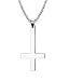 Dreamstone Stainless Steel Upside Down Cross Necklace for Men,Inverted Pendant with Chain,24