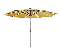 Amazon Com Strong Camel 9 New 40 Led Lights Patio Umbrella Garden Outdoor Sunshade Market Tan Patio Umbrella Solar Light Kit Garden Outdoor