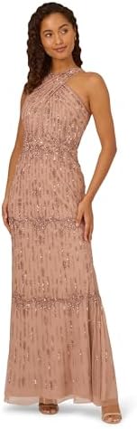 adrianna papell women's mock-neck knit mermaid dress adrianna papell women's mock-neck knit mermaid dress Adrianna Papell  AP1E203825 Long Formal Halter Mermaid Prom Dress