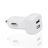 KabelDirekt 4.8A / 24W 2 Port High Speed Car Charger with IDD Technology (Intelligent Device Detection) for Apple, Samsung, Android, iOS devices and a lot more - 12-18V - white - TOP Series
